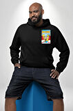 Bart Simspson Kafe Simpsons Comics Erkek Kadın Siyah Ön Sırt Baskılı Kapüşonlu Sweatshirt Hoodie