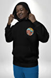 Yaz Tatili Güneş Geldi Tema Erkek Kadın Siyah Ön Sırt Baskılı Kapüşonlu Sweatshirt Hoodie