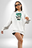 Aşk Tanrısı Gerçek Özgürlüğü Bulma  Erkek Kadın Beyaz Dijital Baskılı Kapüşonlu Sweatshirt Hoodie