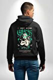 Aşk Tanrısı Gerçek Özgürlüğü Bulma  Erkek Kadın Siyah Ön Sırt Baskılı Kapüşonlu Sweatshirt Hoodie