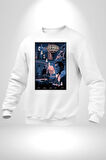 Kazablanka Klasik Film Afişi İngrid Bergman Erkek Kadın Unisex Dijital Baskılı Beyaz Sweatshirt