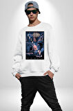 Kazablanka Klasik Film Afişi İngrid Bergman Erkek Kadın Unisex Dijital Baskılı Beyaz Sweatshirt