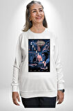 Kazablanka Klasik Film Afişi İngrid Bergman Erkek Kadın Unisex Dijital Baskılı Beyaz Sweatshirt