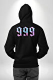 999 Bir Sonuç Bir Bitişi Simgeler Erkek Kadın Siyah Ön Sırt Baskılı Kapüşonlu Sweatshirt Hoodie