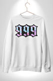 999 Bir Sonuç Bir Bitişi Simgeler Erkek Kadın Unisex Dijital Baskılı Beyaz Sweatshirt