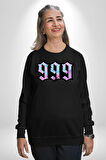 999 Bir Sonuç Bir Bitişi Simgeler Erkek Kadın Unisex Dijital Baskılı Siyah Sweatshirt