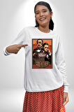 Retro Godfather Al Pacino Baba Sinema Film Erkek Kadın Unisex Dijital Baskılı Beyaz Sweatshirt