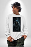 Dark Dizisi Bilimkurgu Korku Öykü Erkek Kadın Unisex Dijital Baskılı Beyaz Sweatshirt