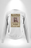 One Piece Aranıyor Doflamingo Anime Erkek Kadın Unisex Dijital Baskılı Beyaz Sweatshirt