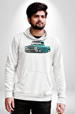 1958 Chevrolet Kamyonet Klasik Araba  Erkek Kadın Beyaz Dijital Baskılı Kapüşonlu Sweatshirt Hoodie