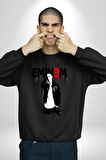Eminem Rap Müzik Şarkıcı Erkek Kadın Unisex Dijital Baskılı Siyah Sweatshirt