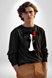 Eminem Rap Müzik Şarkıcı Erkek Kadın Unisex Dijital Baskılı Siyah Sweatshirt