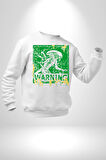 Alien Uzaylı Aranıyor  Erkek Kadın Unisex Dijital Baskılı Beyaz Sweatshirt