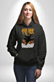 Kaiju Anime Kedi Canavarı Film Kore Style Erkek Kadın Siyah Dijital Baskılı Kapüşonlu Sweatshirt Hoodie