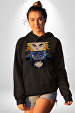 Demon Slayer  İblis Keser Manga Kahramanları Erkek Kadın Siyah Dijital Baskılı Kapüşonlu Sweatshirt Hoodie
