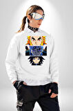 Demon Slayer  İblis Keser Manga Kahramanları Erkek Kadın Unisex Dijital Baskılı Beyaz Sweatshirt