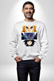 Demon Slayer  İblis Keser Manga Kahramanları Erkek Kadın Unisex Dijital Baskılı Beyaz Sweatshirt