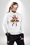 My Hero Academia Himiko Togo Anime Kahramanı Erkek Kadın Unisex Dijital Baskılı Beyaz Sweatshirt