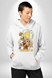Anime One Piece Vector Gear 5 Luffy 1 Gear 5 Erkek Kadın Beyaz Dijital Baskılı Kapüşonlu Sweatshirt Hoodie
