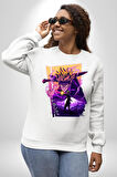 Dragon Ball Şimlek Anime  Erkek Kadın Unisex Dijital Baskılı Beyaz Sweatshirt
