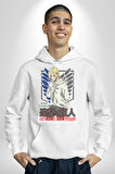 Attack On Titan Titana Saldırı Anime Erkek Kadın Beyaz Dijital Baskılı Kapüşonlu Sweatshirt Hoodie