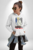 Attack On Titan Titana Saldırı Anime Erkek Kadın Beyaz Dijital Baskılı Kapüşonlu Sweatshirt Hoodie