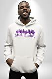 Anti Galau Erkek Kadın Beyaz Dijital Baskılı Kapüşonlu Sweatshirt Hoodie