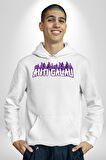 Anti Galau Erkek Kadın Beyaz Dijital Baskılı Kapüşonlu Sweatshirt Hoodie
