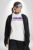 Anti Galau Erkek Kadın Beyaz Dijital Baskılı Kapüşonlu Sweatshirt Hoodie
