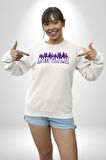 Anti Galau Erkek Kadın Unisex Dijital Baskılı Beyaz Sweatshirt