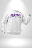 Anti Galau Erkek Kadın Unisex Dijital Baskılı Beyaz Sweatshirt