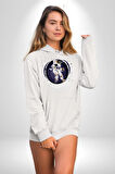 Nasa Astronaut Uzay Zıplaması Erkek Kadın Beyaz Dijital Baskılı Kapüşonlu Sweatshirt Hoodie