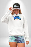 2001 BMW M3 Cabrio Erkek Kadın Beyaz Dijital Baskılı Kapüşonlu Sweatshirt Hoodie