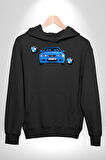 2001 BMW M3 Cabrio Erkek Kadın Siyah Dijital Baskılı Kapüşonlu Sweatshirt Hoodie