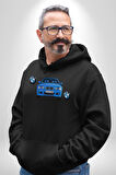 2001 BMW M3 Cabrio Erkek Kadın Siyah Dijital Baskılı Kapüşonlu Sweatshirt Hoodie