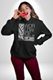 Mimari Fikir Erkek Kadın Siyah Dijital Baskılı Kapüşonlu Sweatshirt Hoodie