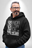 Mimari Fikir Erkek Kadın Siyah Dijital Baskılı Kapüşonlu Sweatshirt Hoodie