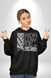Mimari Fikir Erkek Kadın Siyah Dijital Baskılı Kapüşonlu Sweatshirt Hoodie