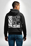Mimari Fikir Erkek Kadın Siyah Ön Sırt Baskılı Kapüşonlu Sweatshirt Hoodie
