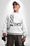 Mimari Fikir Erkek Kadın Unisex Dijital Baskılı Beyaz Sweatshirt