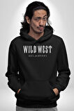 Wild West Central Cee Müzik Erkek Kadın Siyah Dijital Baskılı Kapüşonlu Sweatshirt Hoodie