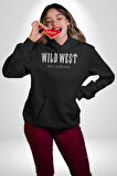 Wild West Central Cee Müzik Erkek Kadın Siyah Dijital Baskılı Kapüşonlu Sweatshirt Hoodie