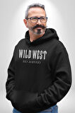 Wild West Central Cee Müzik Erkek Kadın Siyah Dijital Baskılı Kapüşonlu Sweatshirt Hoodie