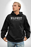 Wild West Central Cee Müzik Erkek Kadın Siyah Dijital Baskılı Kapüşonlu Sweatshirt Hoodie