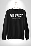 Wild West Central Cee Müzik Erkek Kadın Unisex Dijital Baskılı Siyah Sweatshirt
