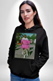 Mike Tyson ve Onun Bengai Kaplanı Yol Yürüyüş Erkek Kadın Siyah Dijital Baskılı Kapüşonlu Sweatshirt Hoodie