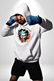 Joker Duvardan Çıkan Sürpriz 3D Erkek Kadın Beyaz Dijital Baskılı Kapüşonlu Sweatshirt Hoodie