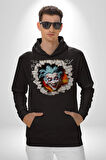 Joker Duvardan Çıkan Sürpriz 3D Erkek Kadın Siyah Dijital Baskılı Kapüşonlu Sweatshirt Hoodie