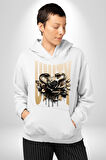 Yapay Zeka Gül Yılan Altın Siyah Gül 3D Erkek Kadın Beyaz Dijital Baskılı Kapüşonlu Sweatshirt Hoodie