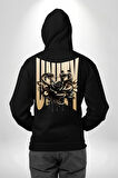 Yapay Zeka Gül Yılan Altın Siyah Gül 3D Erkek Kadın Siyah Ön Sırt Baskılı Kapüşonlu Sweatshirt Hoodie